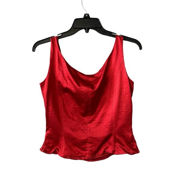Vintage Escada Margaretha Ley Sleeveless Red Blouse Top Silk Wool Medium EU 36 - Picture 8 of 10